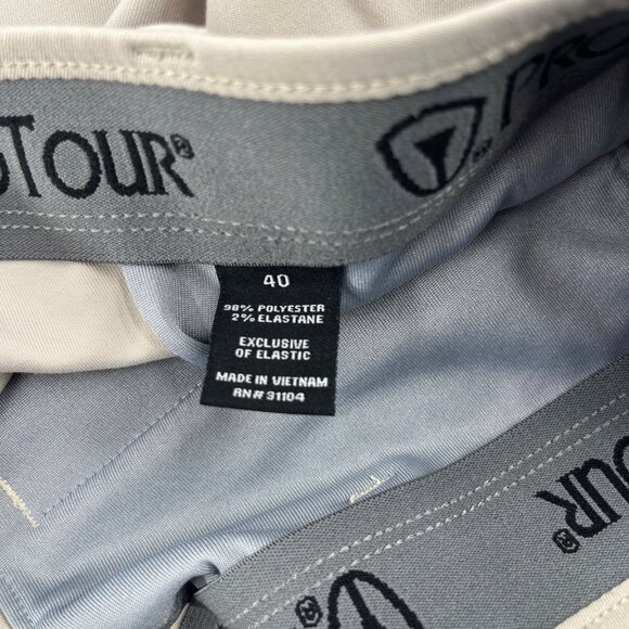 Mens Pro Tour Golf Shorts Size 40 Beige Polyester Elastane - Picture 2 of 4